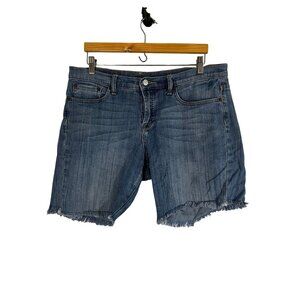 Lucky Brand Denim Jean Shorts Blue 12 Distressed Fringe Western Boho Casual Chic